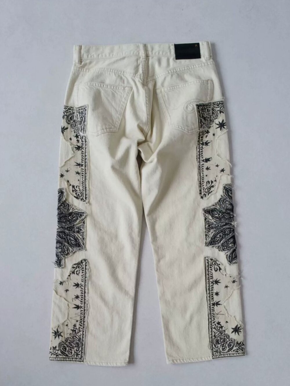 NWT R13 X-Boyfriend Jean - Ecru Bandana Applique - Picture 9 of 15